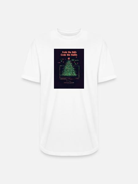 Code the Halls Pixel Christmas - Long Body Men’s T-Shirt - white