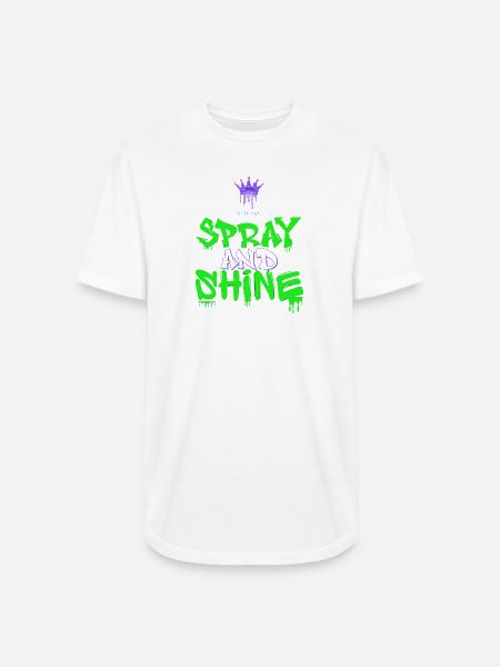 Spray and Shine Graffiti - Long Body Men’s T-Shirt - white