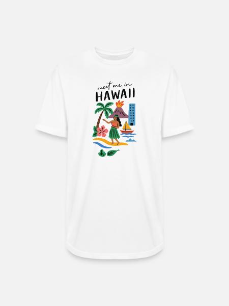 Hawaii Adventure Summer Tee - Long Body Men’s T-Shirt - white