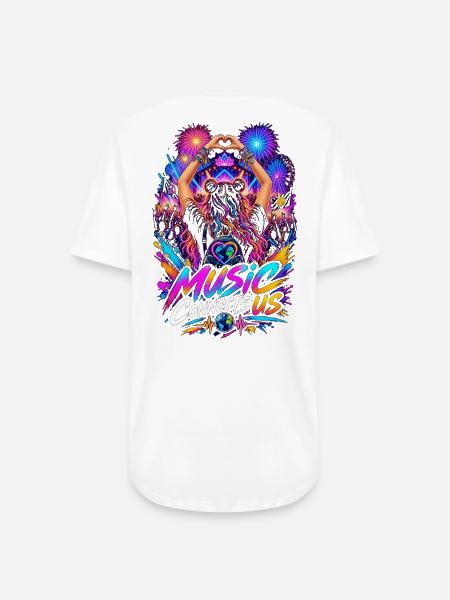 Music Connects Us - Long Body Men’s T-Shirt - white
