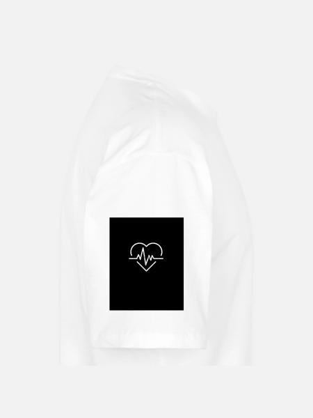 Heartbeat Minimal Line Heart - Long Body Men’s T-Shirt - white