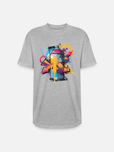 Vibrant Graffiti Spray Can Artwork - Long Body Men’s T-Shirt - heather gray