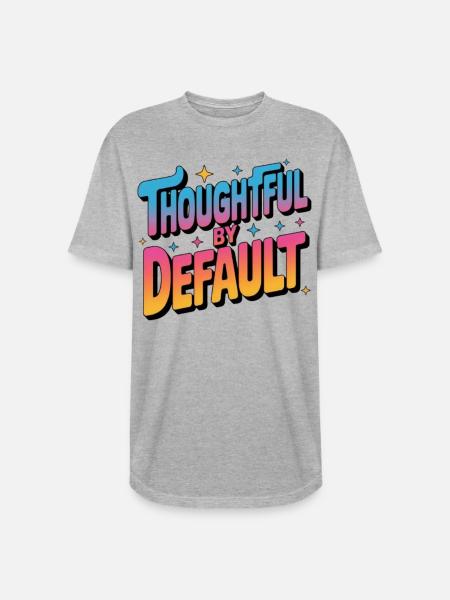 Thoughtful by Default - Long Body Men’s T-Shirt - heather gray