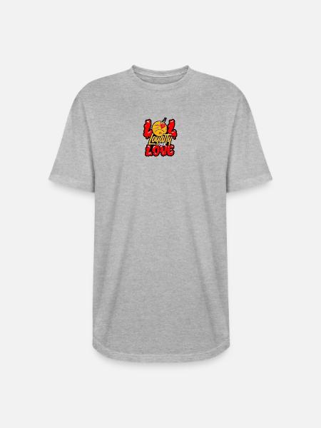 Loyalty Over Love Emblem - Long Body Men’s T-Shirt - heather gray