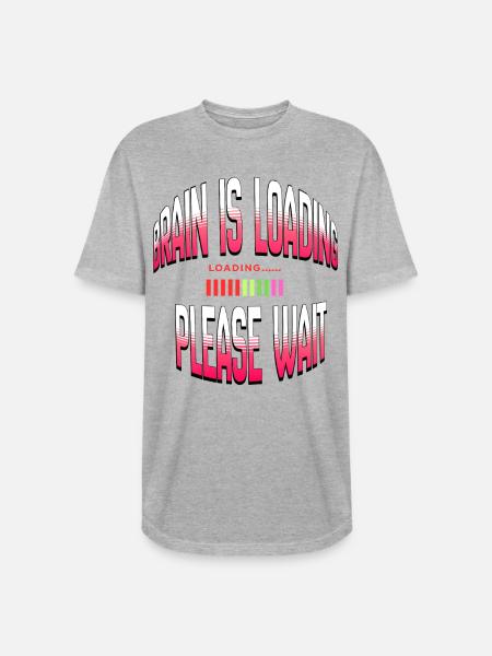Brain Loading Please Wait - Long Body Men’s T-Shirt - heather gray