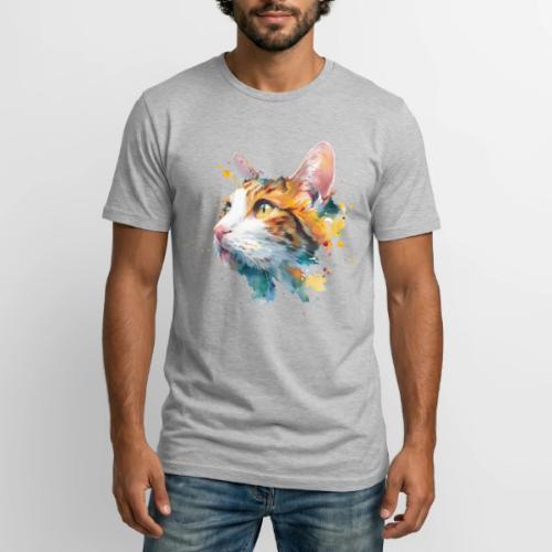 Cat: Feline Ink Burst - Long Body Men’s T-Shirt