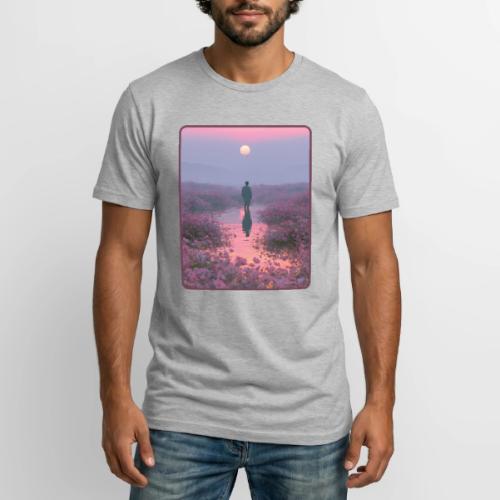 Ethereal Sunset Flower Field Art - Long Body Men’s T-Shirt