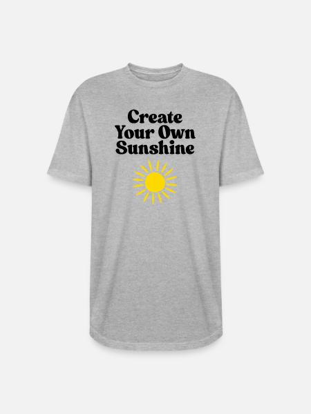 Vivid Sunburst Emblem Design - Long Body Men’s T-Shirt - heather gray