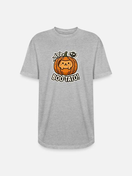 Pumpkin Boo-Tato Cute Halloween - Long Body Men’s T-Shirt - heather gray