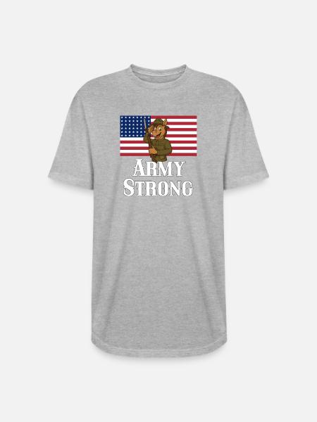 Patriotic Mule Soldier - Long Body Men’s T-Shirt - heather gray