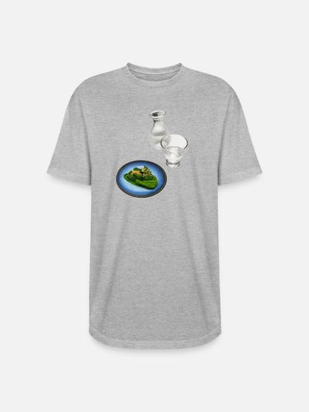 Sake with Spinach - Long Body Men’s T-Shirt - heather gray