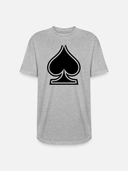 Spades - Long Body Men’s T-Shirt - heather gray