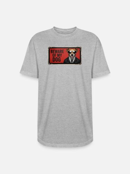 Beware of my dog - Long Body Men’s T-Shirt - heather gray