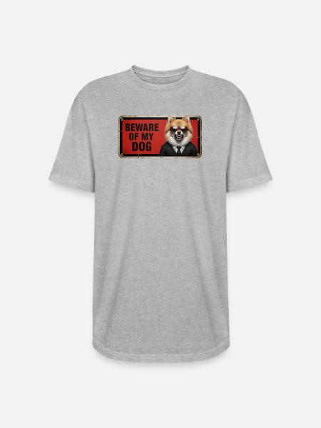 Beware of my dog - Long Body Men’s T-Shirt - heather gray