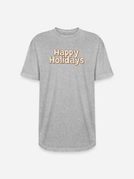 Happy Holidays Rustic Lettering - Long Body Men’s T-Shirt - heather gray
