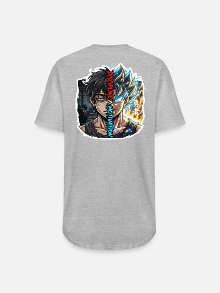 Dual Neon Warrior Split - Long Body Men’s T-Shirt - heather gray