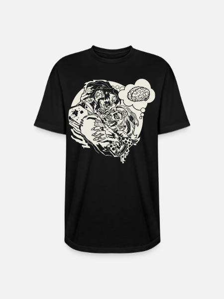 Funny Zombie Love - Long Body Men’s T-Shirt - black