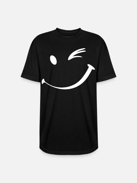 Winking face, Wink smile - Long Body Men’s T-Shirt - black