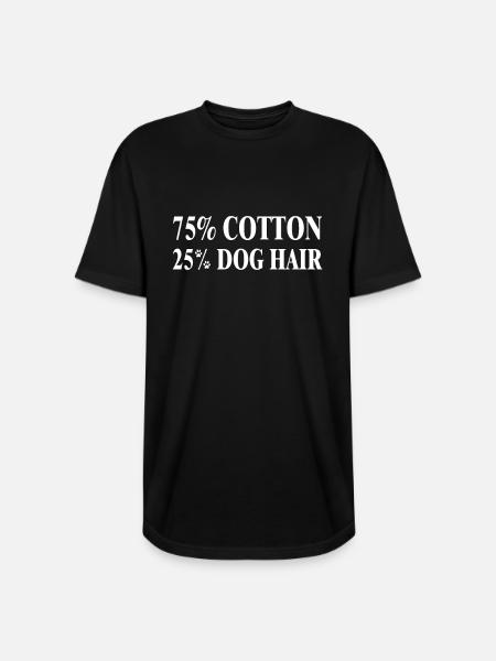 Dog Hair Cotton Blend Tee - Long Body Men’s T-Shirt - black