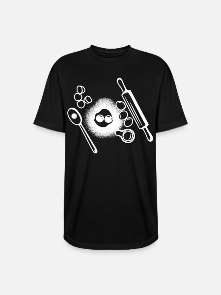 Baking Ingredients Drawing - Long Body Men’s T-Shirt - black