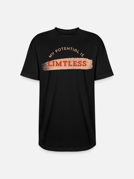 Limitless Potential Typography - Long Body Men’s T-Shirt - black