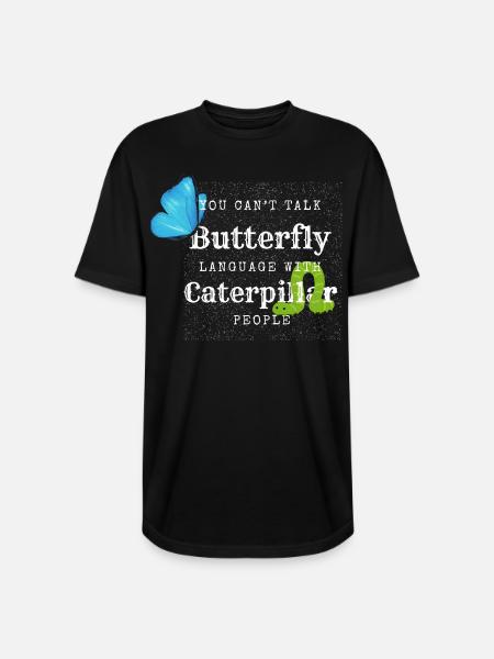 Butterfly Language Tee - Long Body Men’s T-Shirt - black