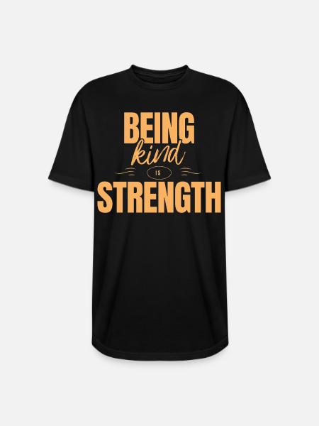 Being kind is strength - Long Body Men’s T-Shirt - black