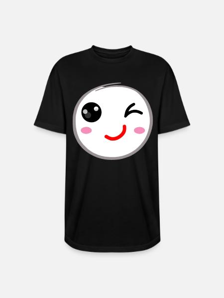 Winking face, Wink smile - Long Body Men’s T-Shirt - black