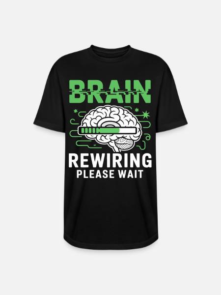 Brain Rewiring Please Wait - Long Body Men’s T-Shirt - black
