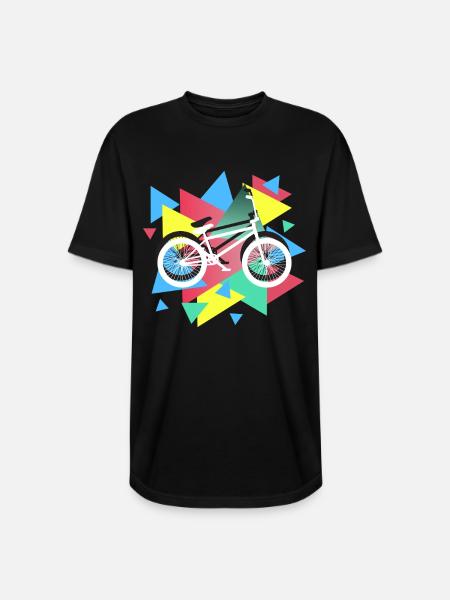 BMX Biking Geometric - Long Body Men’s T-Shirt - black