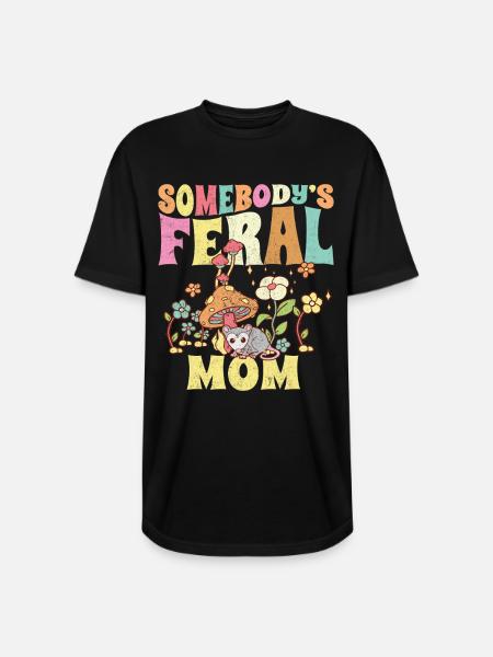 Somebody's Feral Mom - Long Body Men’s T-Shirt - black