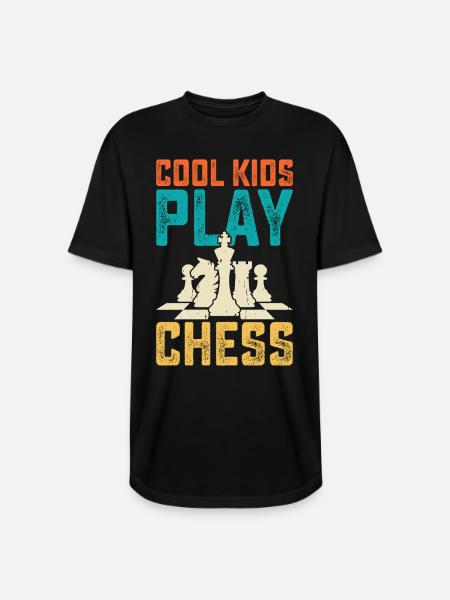 Cool Kids Play Chess - Long Body Men’s T-Shirt - black