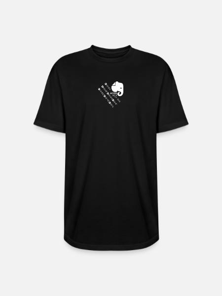 Acoli Side TV Graphic Pattern - Long Body Men’s T-Shirt - black
