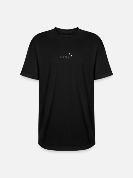 Heartbeat Parachute Rider - Long Body Men’s T-Shirt - black