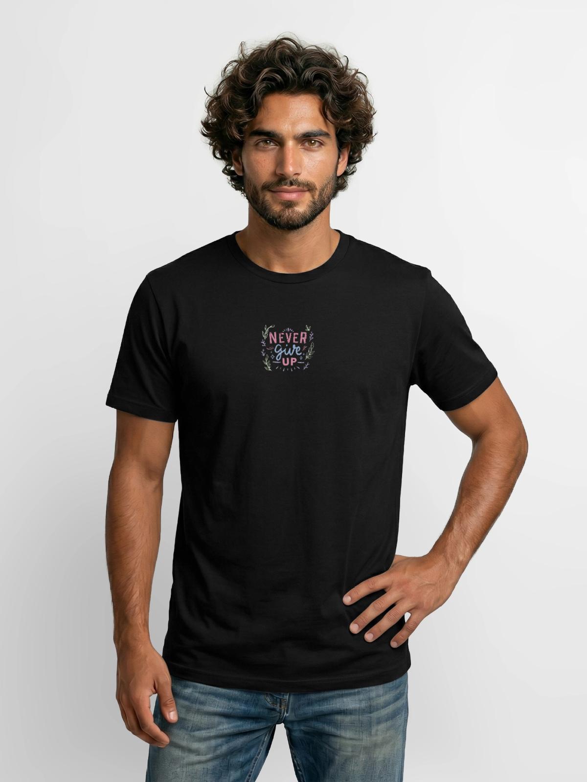 . - Long Body Men’s T-Shirt - black - Front - AI Model Male 185 light (185cm)