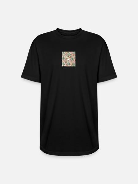 Unique floral design - Long Body Men’s T-Shirt - black