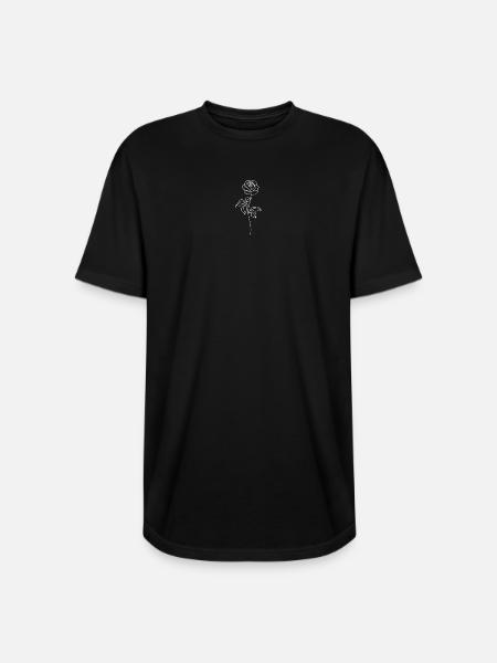Minimalist Rose Line Art - Long Body Men’s T-Shirt - black