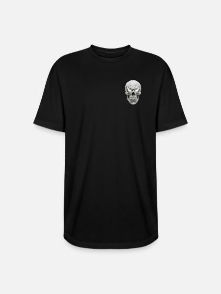 Cracked Skull Chrome Gaze - Long Body Men’s T-Shirt - black