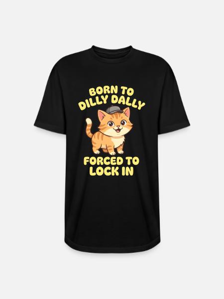 Kitty Lock-In - Long Body Men’s T-Shirt - black