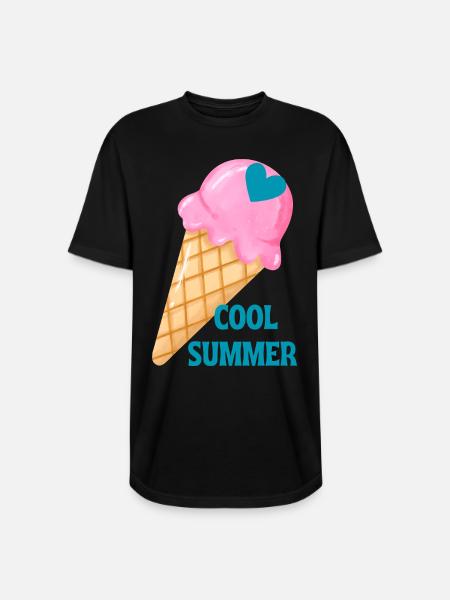Ice Cream Heart Summer Vibe - Long Body Men’s T-Shirt - black