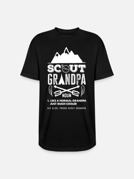 Proud Scout Grandpa Grandfather Scouting - Long Body Men’s T-Shirt - black