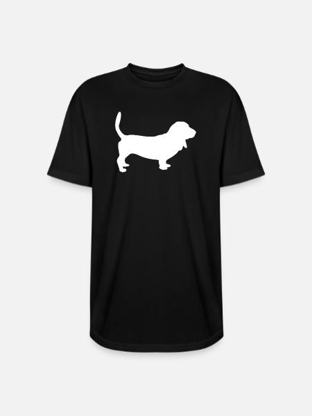 Basset Hound Dog - Long Body Men’s T-Shirt - black