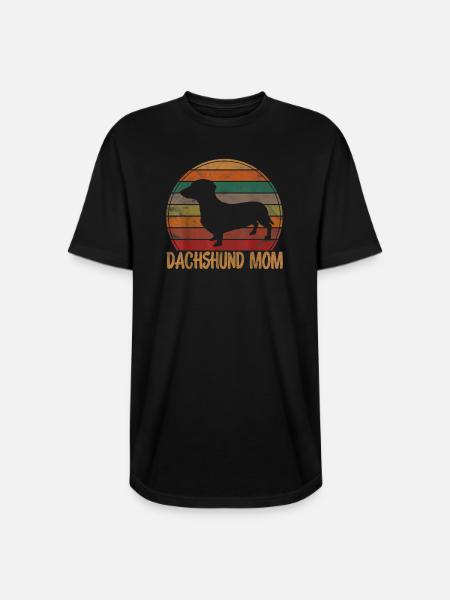 Dachshund Mom Retro Rainbow - Long Body Men’s T-Shirt - black