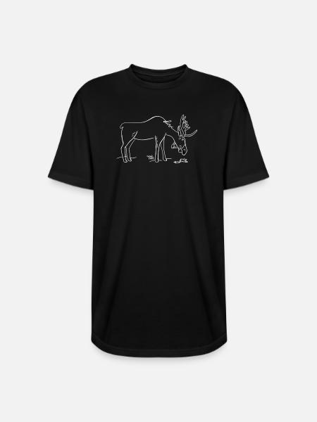 Moose Love - Long Body Men’s T-Shirt - black