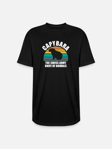 Capybara zoo animal design - Long Body Men’s T-Shirt - black