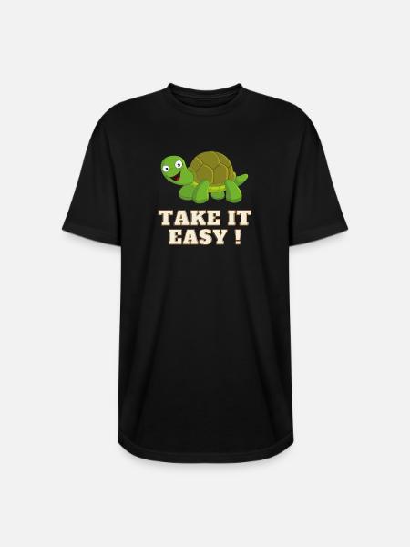 Take It Easy Turtle - Long Body Men’s T-Shirt - black