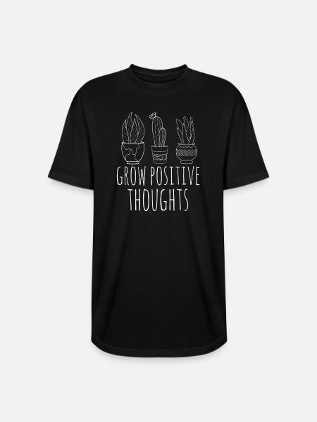 grow positive thoughts - Long Body Men’s T-Shirt - black
