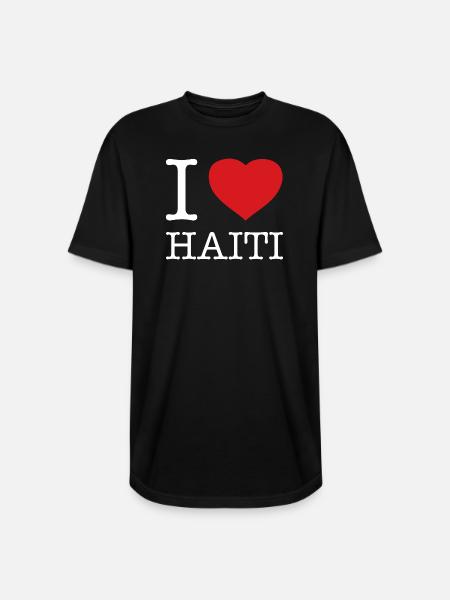 I LOVE HAITI - Long Body Men’s T-Shirt - black