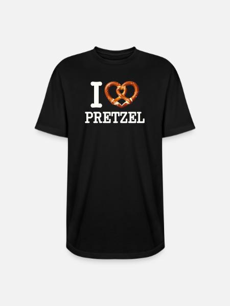 I Heart Pretzel - Long Body Men’s T-Shirt - black