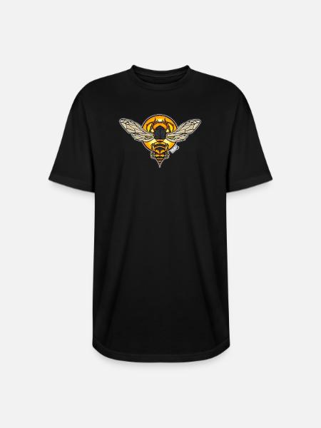 Sunlit Hornet Emblem - Long Body Men’s T-Shirt - black